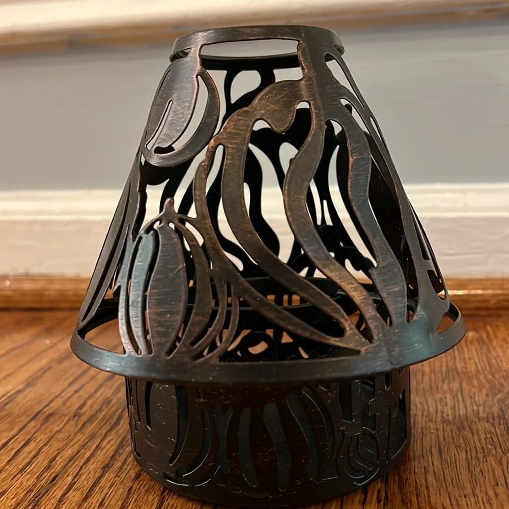 PUMPKIN CANDLE SLEEVE - BLACK METAL PUMPKIN PATCH CUT OUT